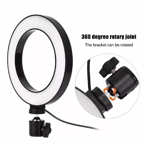 Ring Light Iluminador Selfie Makeup + Tripé De Mesa Luz Led 6 polegadas - Imagem 5