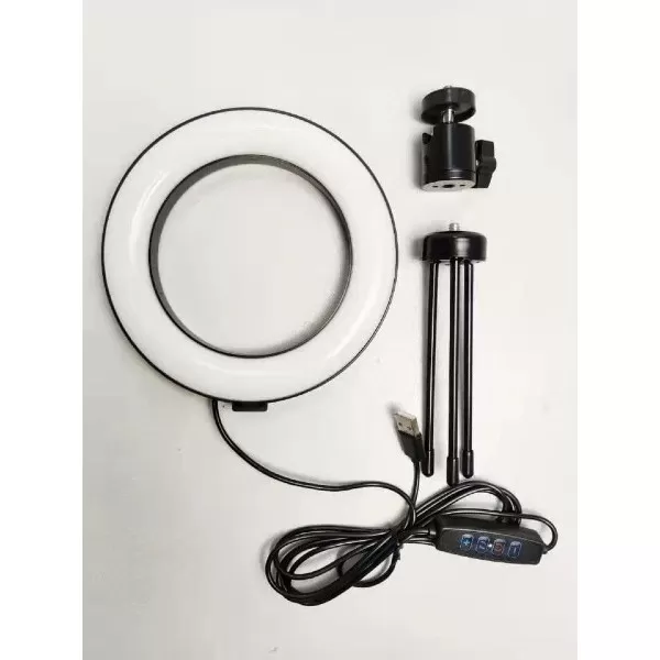 Ring Light Iluminador Selfie Makeup + Tripé De Mesa Luz Led 6 polegadas - Imagem 6