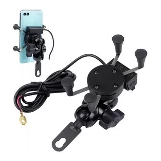 Suporte Celular GPS Com Carregador USB Moto Universal - Imagem 4